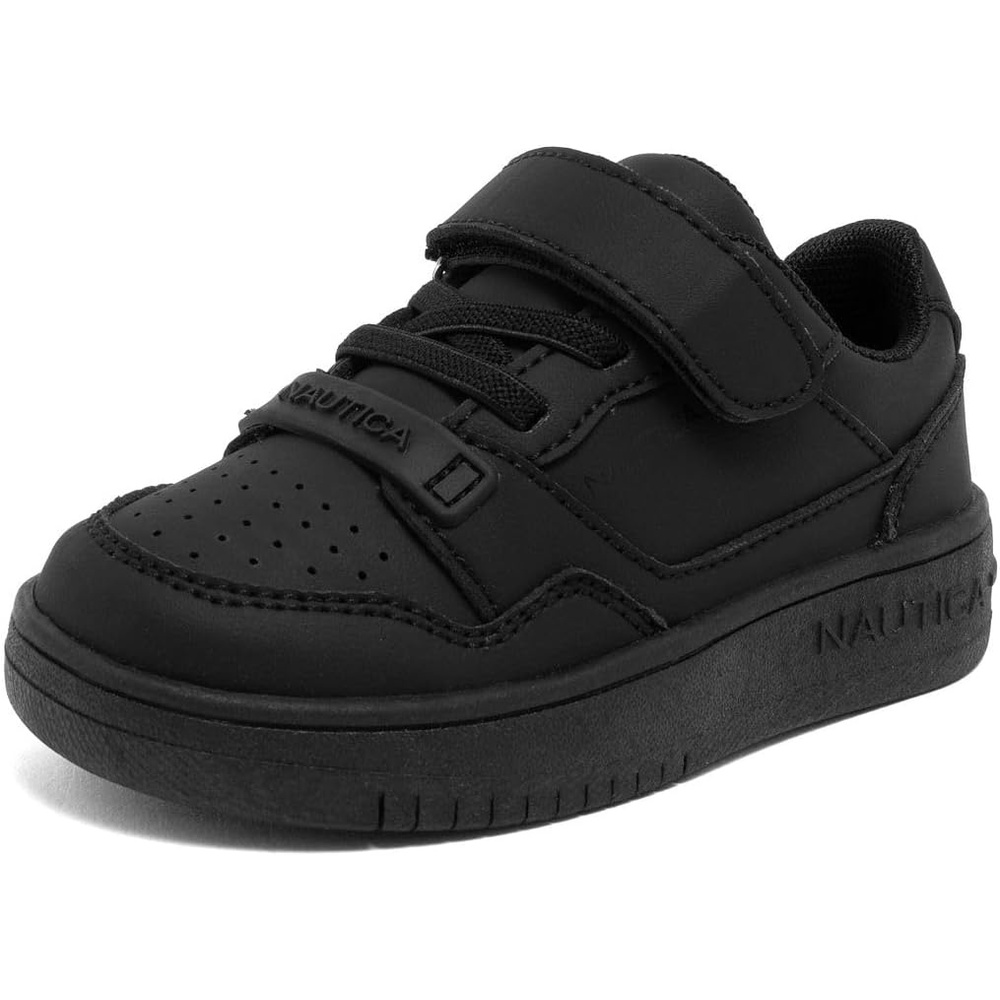 image:imageNautica Kids Adjustable Strap Shoes  Comfortable Casual Sneakers for Boys and Girls Toddlers amp Little KidsBlack Monoseaspray