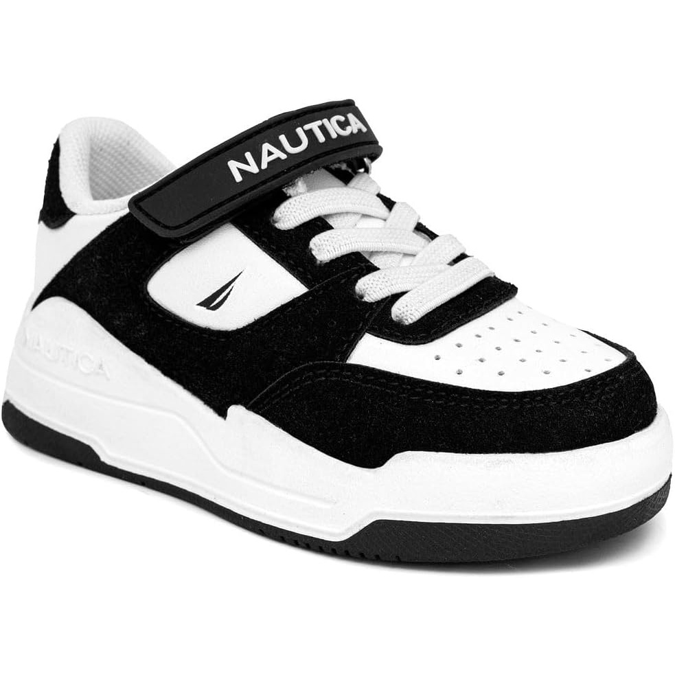 image:imageNautica Kids Adjustable Strap Shoes  Comfortable Casual Sneakers for Boys and Girls Toddlers amp Little KidsBlack Whitehuntley