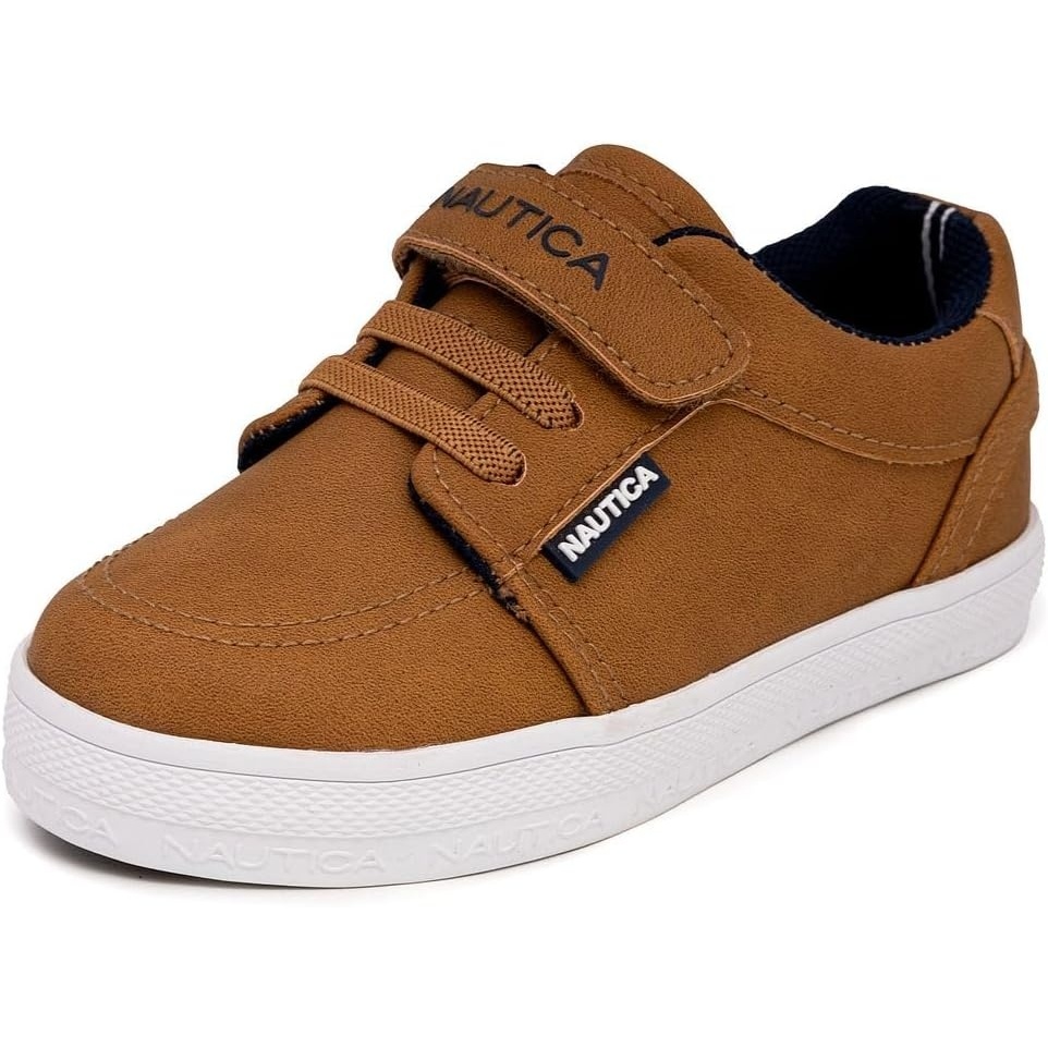 image:imageNautica Kids Adjustable Strap Shoes  Comfortable Casual Sneakers for Boys and Girls Toddlers amp Little KidsLight Tan