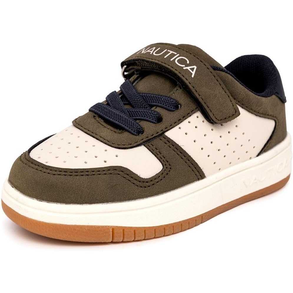 image:imageNautica Kids Adjustable Strap Shoes Comfortable Casual Sneakers for Boys and Girls Toddlers amp Little KidsOlive Bone