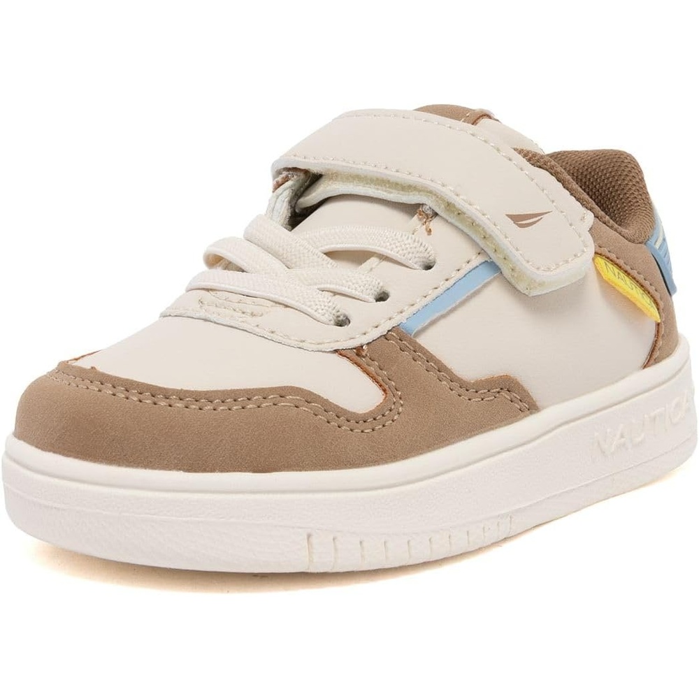 image:imageNautica Kids Adjustable Strap Shoes Comfortable Casual Sneakers for Boys and Girls Toddlers amp Little KidsTaupe Multi