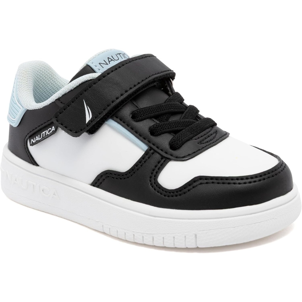 image:imageNautica Kids Adjustable Strap Shoes  Comfortable Casual Sneakers for Boys and Girls Toddlers amp Little KidsWhite Black Blue