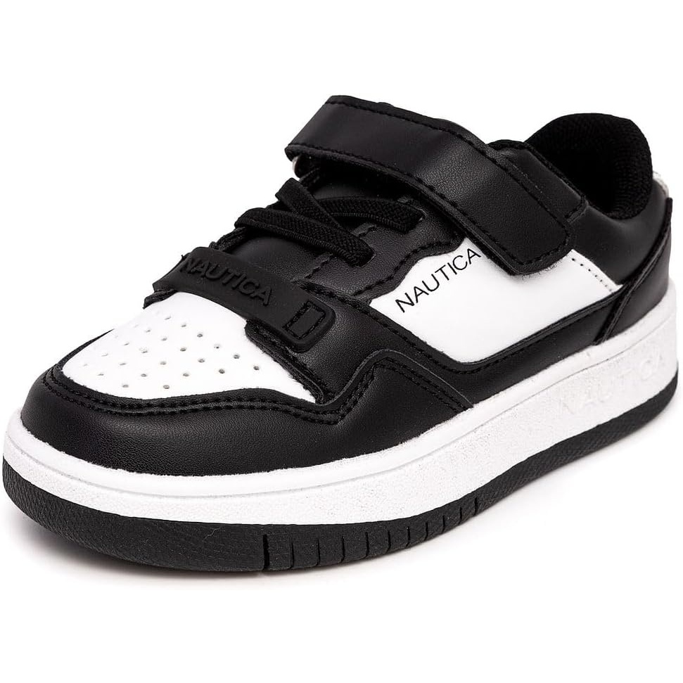 image:imageNautica Kids Adjustable Strap Shoes  Comfortable Casual Sneakers for Boys and Girls Toddlers amp Little KidsWhite Blackseaspray