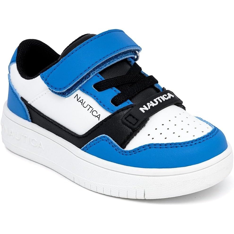 image:imageNautica Kids Adjustable Strap Shoes  Comfortable Casual Sneakers for Boys and Girls Toddlers amp Little KidsWhite Blue Blackseaspray