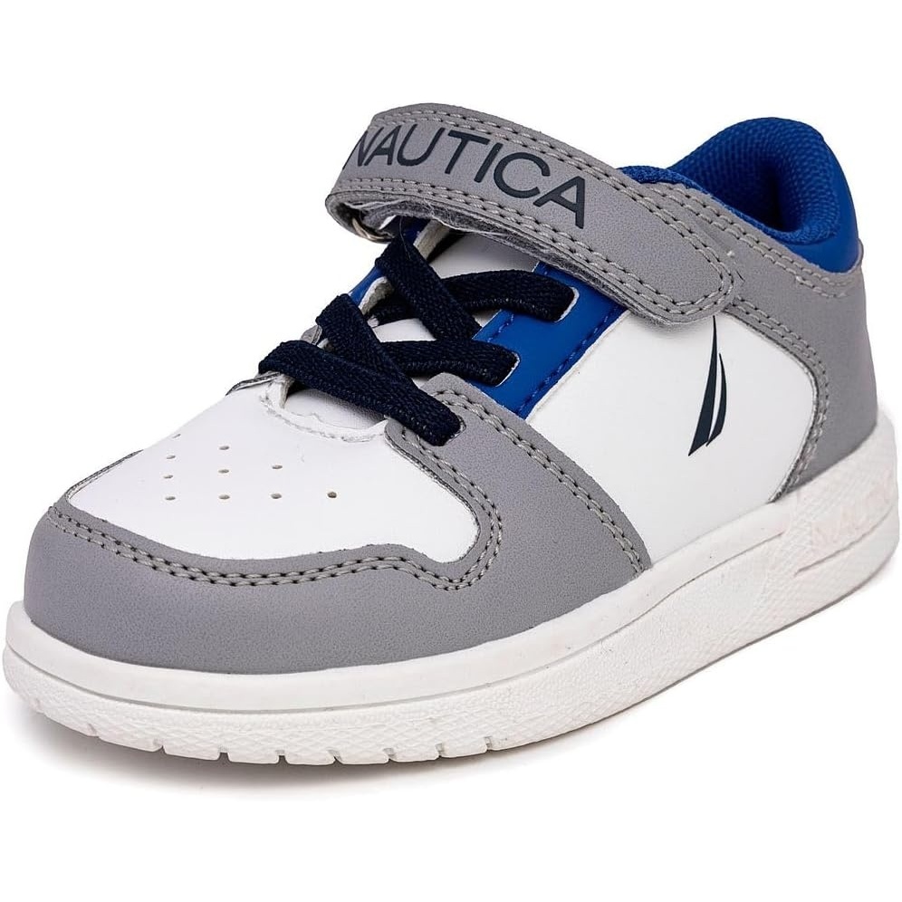 image:imageNautica Kids Adjustable Strap Shoes Comfortable Casual Sneakers for Boys and Girls Toddlers amp Little KidsWhite Greycaraoni