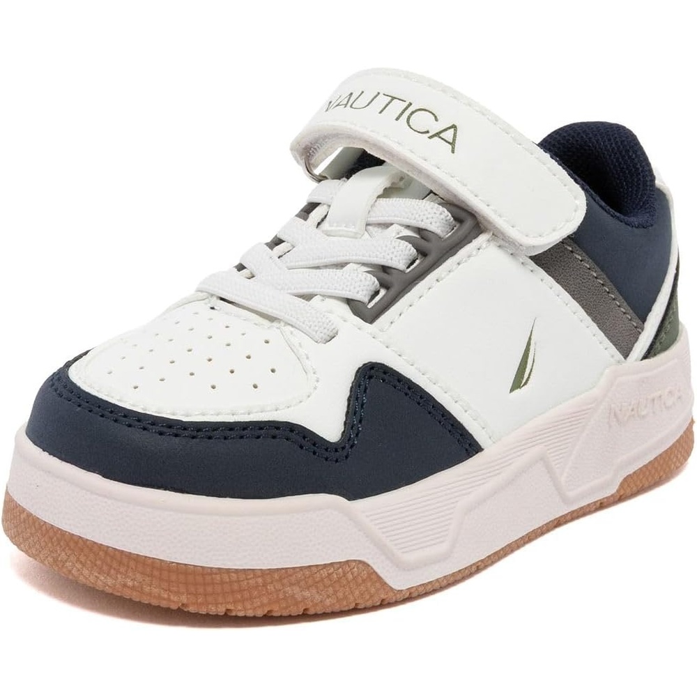 image:imageNautica Kids Adjustable Strap Shoes Comfortable Casual Sneakers for Boys and Girls Toddlers amp Little KidsWhiteWhitehadley