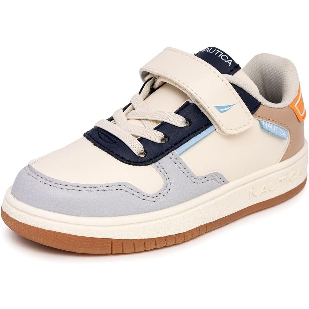 image:imageNautica Kids Adjustable Strap Shoes Comfortable Casual Sneakers for Boys and Girls Toddlers amp Little KidsWhitenavy Blue