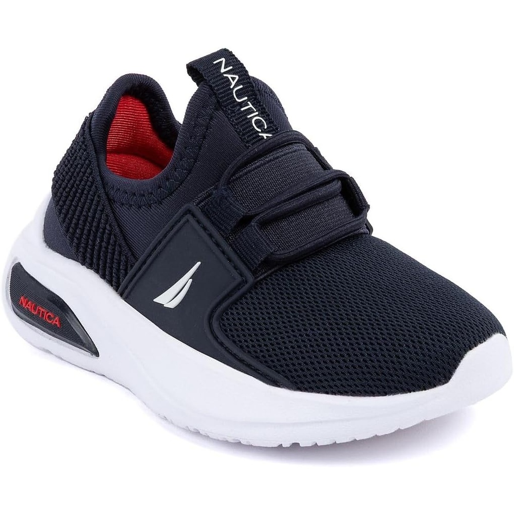 image:imageNautica Kids Athletic SlipOn Sneakers Comfortable Bungee Running Shoes for Boys and Girls Stylish and Supportive Footwear for Active Kids Big KidLittle KidToddlerNavy Redmolded