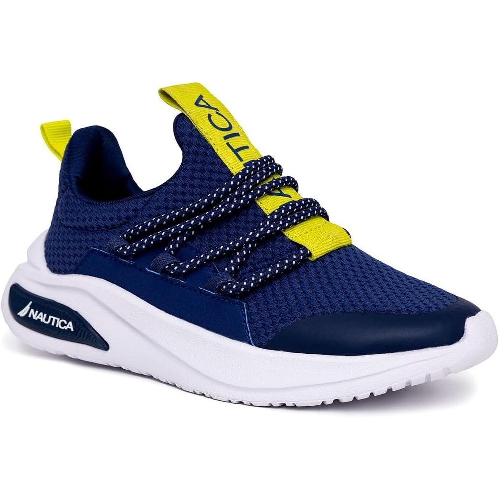 image:imageNautica Kids Athletic SlipOn Sneakers Comfortable Bungee Running Shoes for Boys and Girls Stylish and Supportive Footwear for Active Kids Big KidLittle KidToddlerCobalt Lime