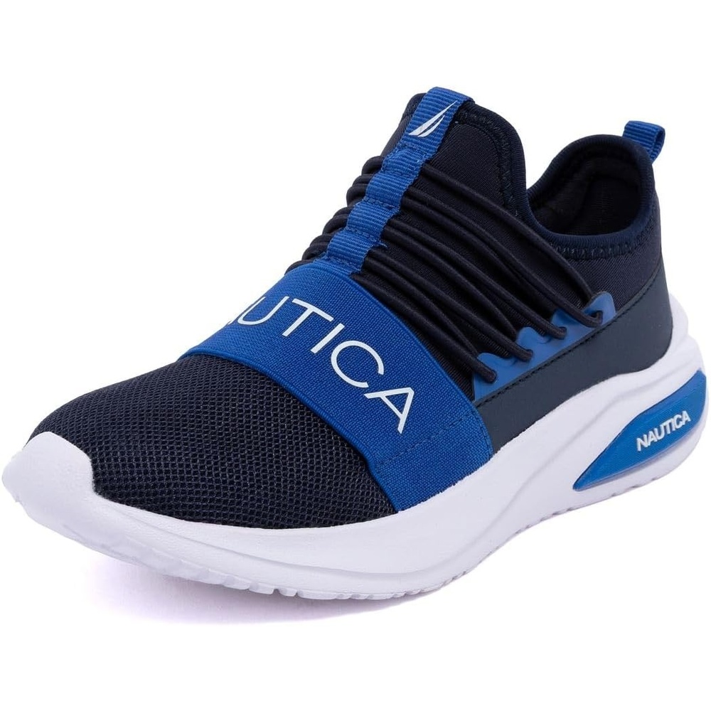 image:imageNautica Kids Athletic SlipOn Sneakers Comfortable Bungee Running Shoes for Boys and Girls Stylish and Supportive Footwear for Active Kids Big KidLittle KidToddlerNavy Cobaltsummr