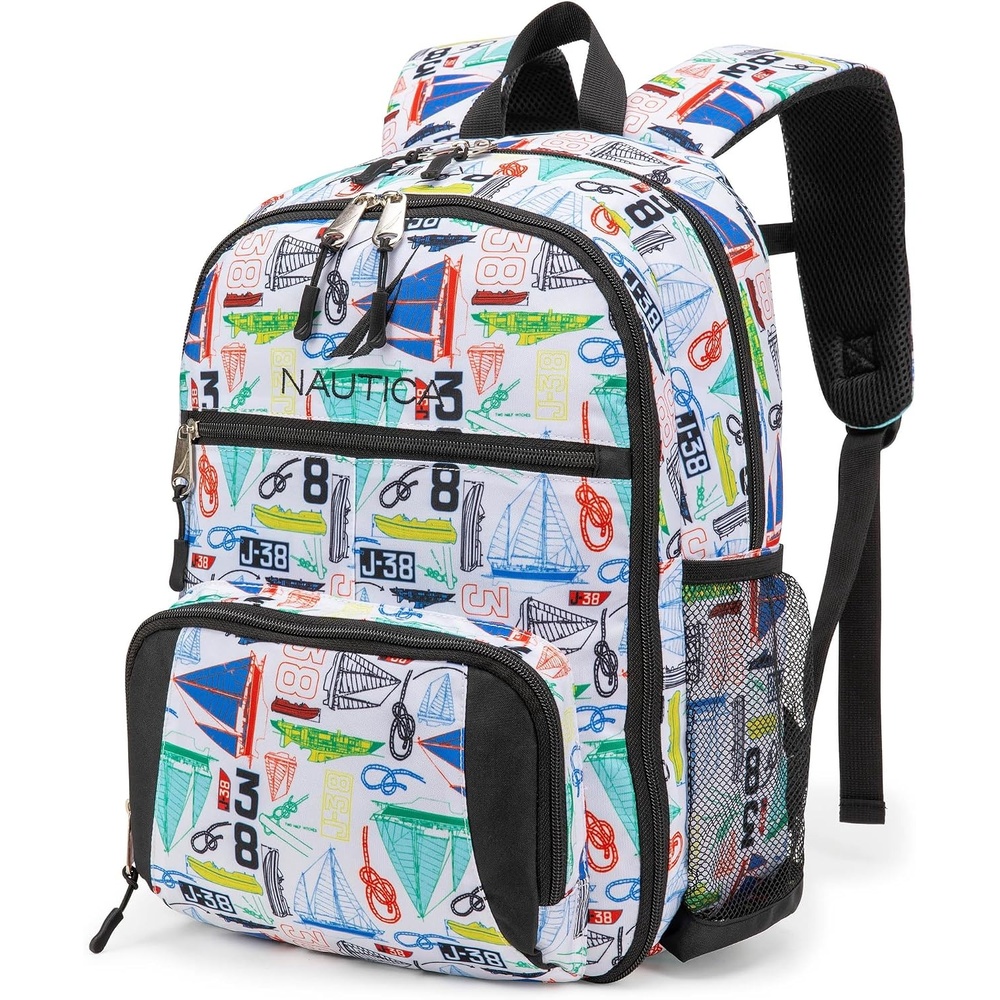 image:imageNautica Kids Backpack for School Kindergarten Elementary Kids Backpack 16 Tall Mermaid TailSailboats