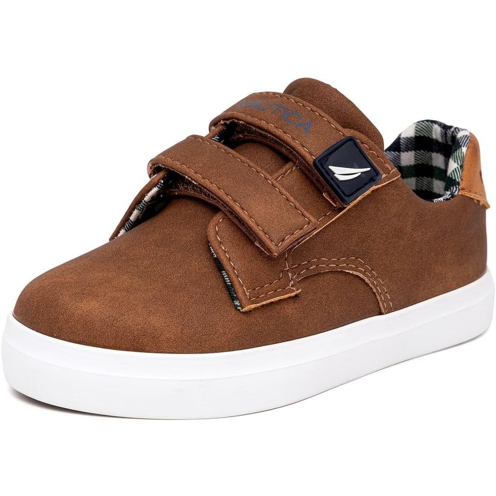 image:imageNautica Kids Boys DoubleStrap Sneaker Casual EasyOn School Shoe for Toddlers and Little Kids Comfortable Everyday Fashion SneakerTan Smoothames