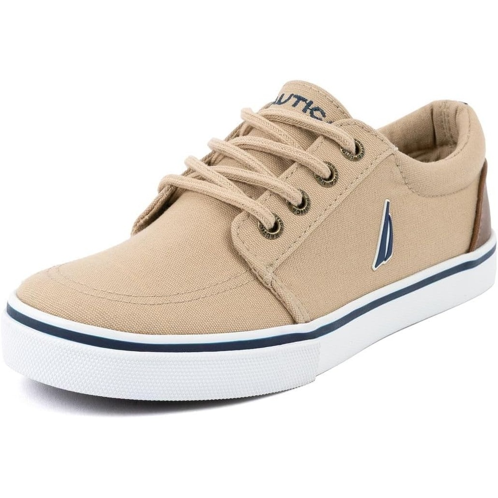 image:imageNautica Kids Boys LaceUp Fashion Sneakers LowTop Dress Shoes for Youth Big KidLittle KidBoat House Brown