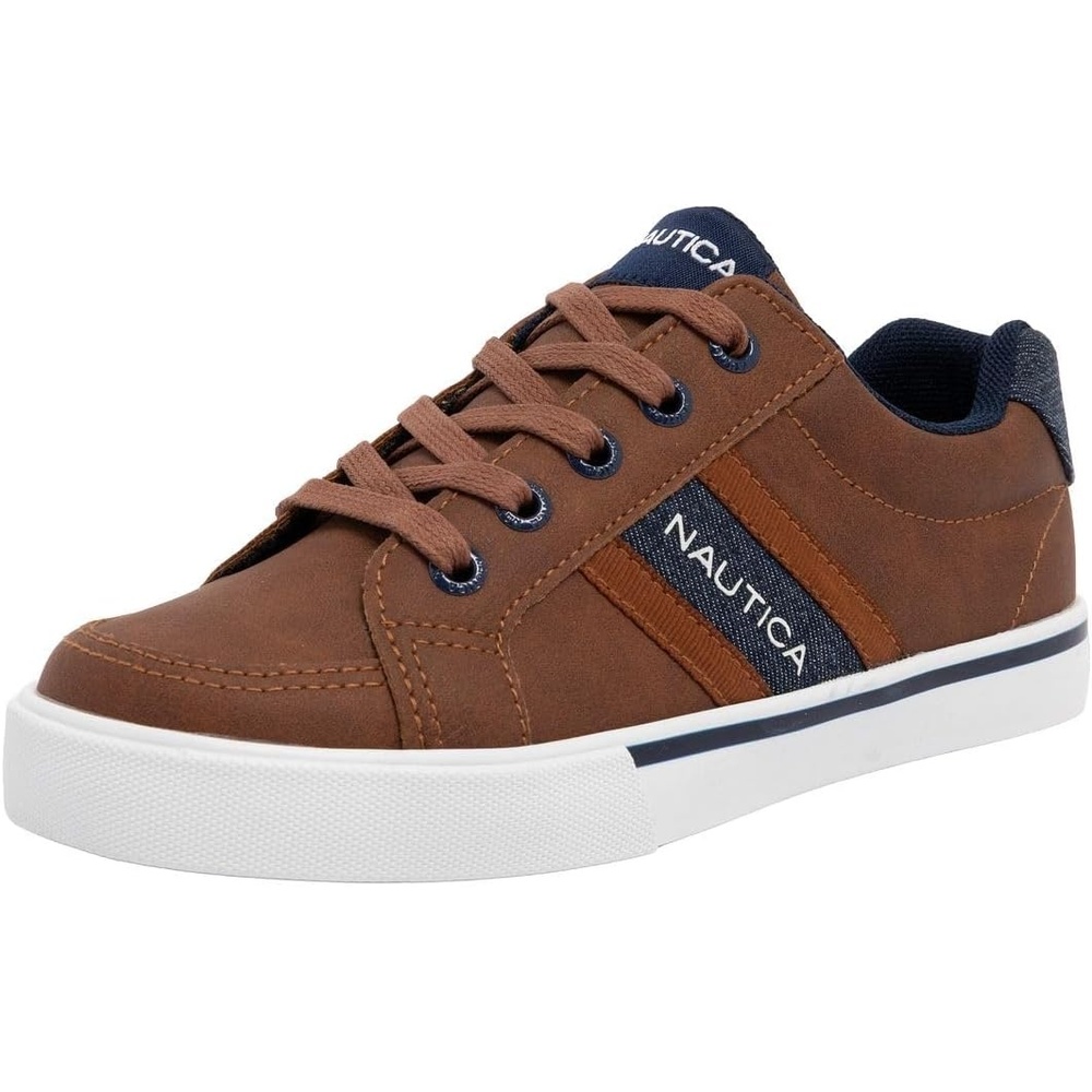 image:imageNautica Kids Boys LaceUp Fashion Sneakers LowTop Dress Shoes for Youth Big KidLittle KidTan Adish