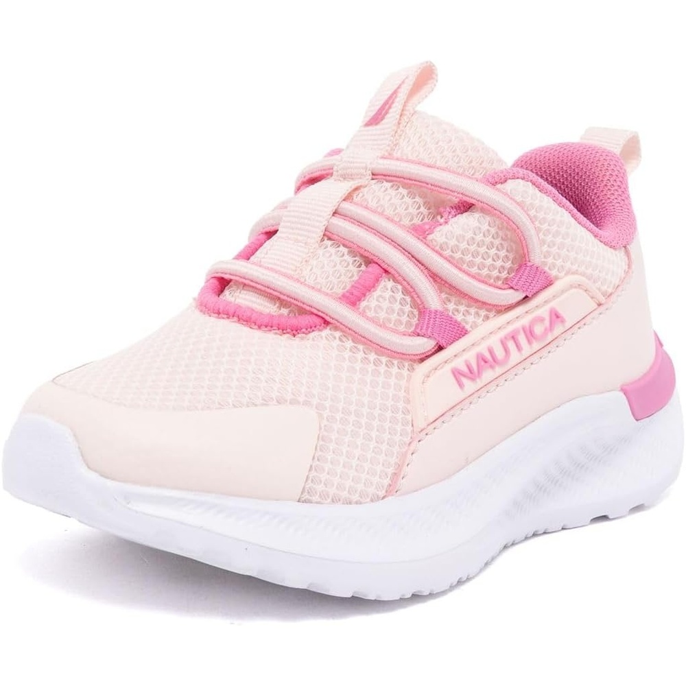 image:imageNautica Kids Boys and Girls Athletic SlipOn Sneakers Lightweight Bungee Running Shoes for Toddler Little Kid and Big KidPink Pink