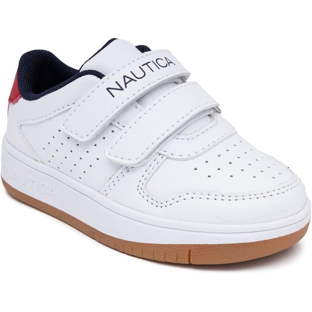 image:imageNautica Kids Double Strap Athletic SneakersWhite Red Gumstafford