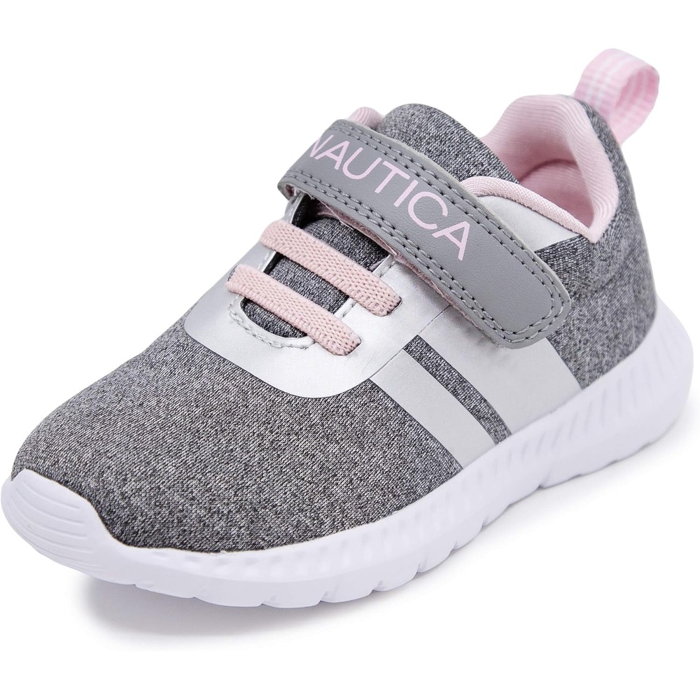 image:imageNautica Kids Fashion Sneaker Athletic Running Shoe with One Strap Boys  GirlsToddlerLittle KidGrey Heather