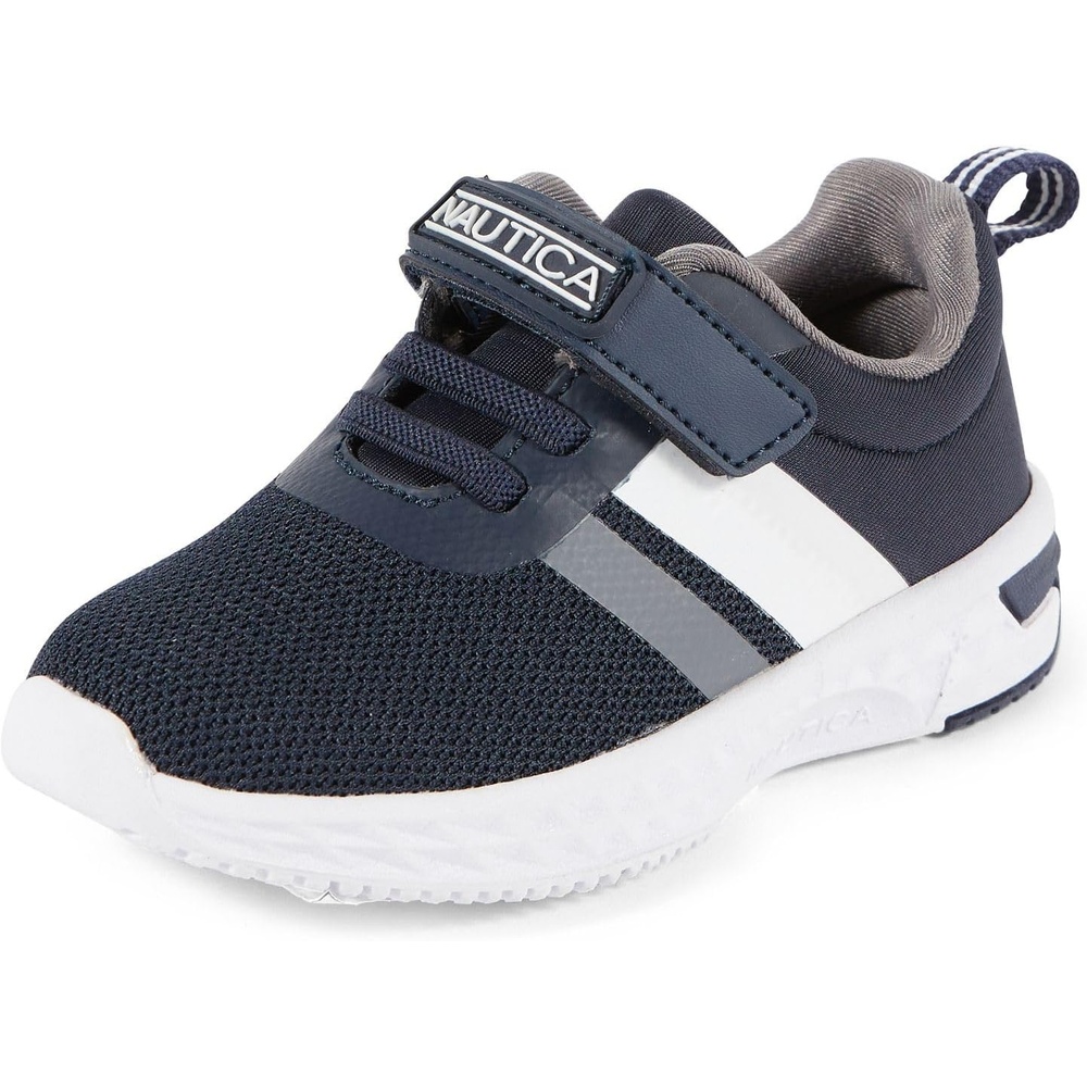 image:imageNautica Kids Fashion Sneaker Athletic Running Shoe with One Strap Boys  GirlsToddlerLittle KidNavy Greybreck