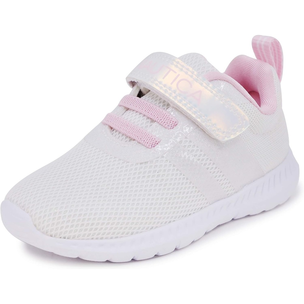 image:imageNautica Kids Fashion Sneaker Athletic Running Shoe with One Strap Boys  GirlsToddlerLittle KidWhite Iridescent