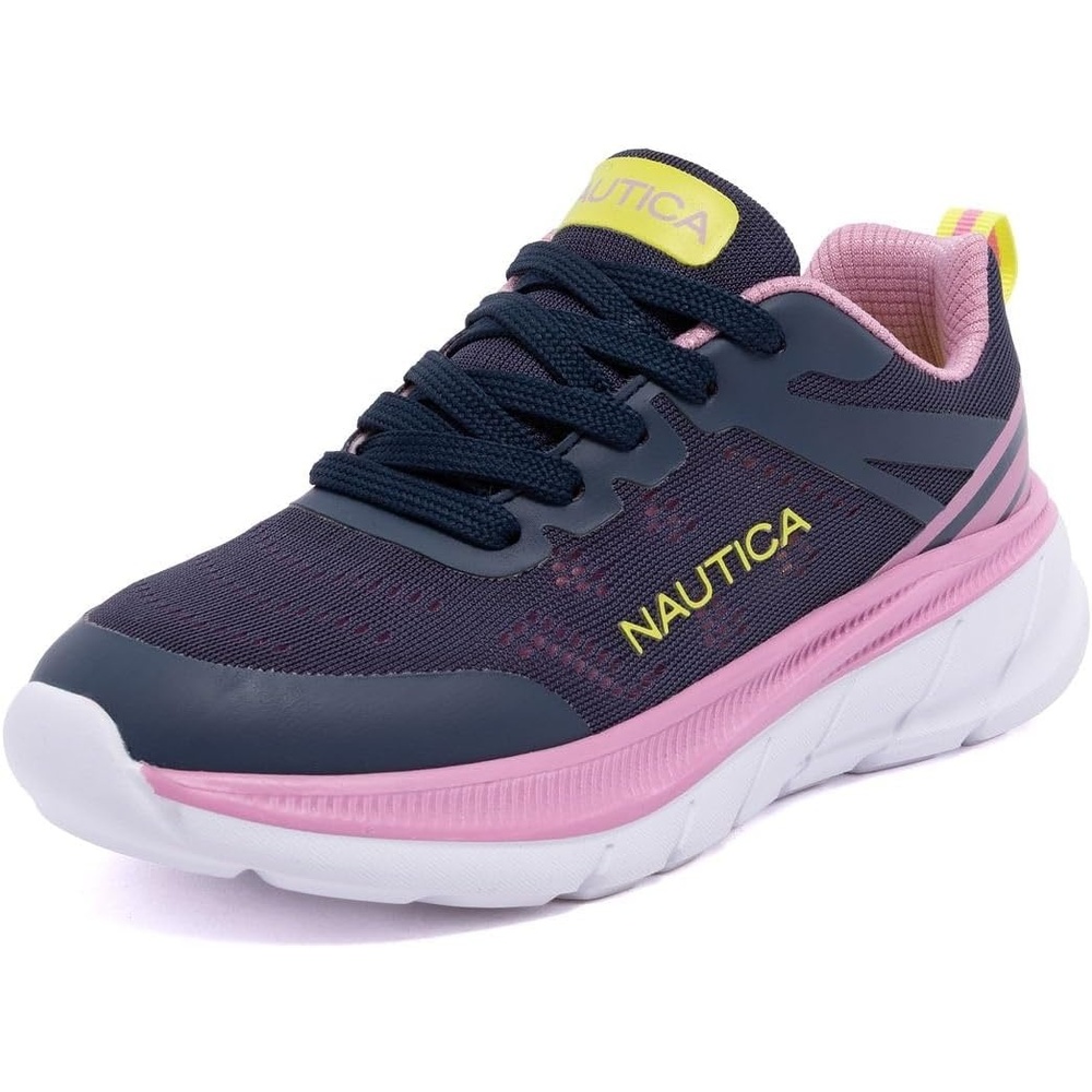 image:imageNautica Kids Girls Metallic Fashion Sneaker LaceUp Athletic Running Shoe I kappil I Big Kid  Little Kid  ToddlerNavy Pink Lime