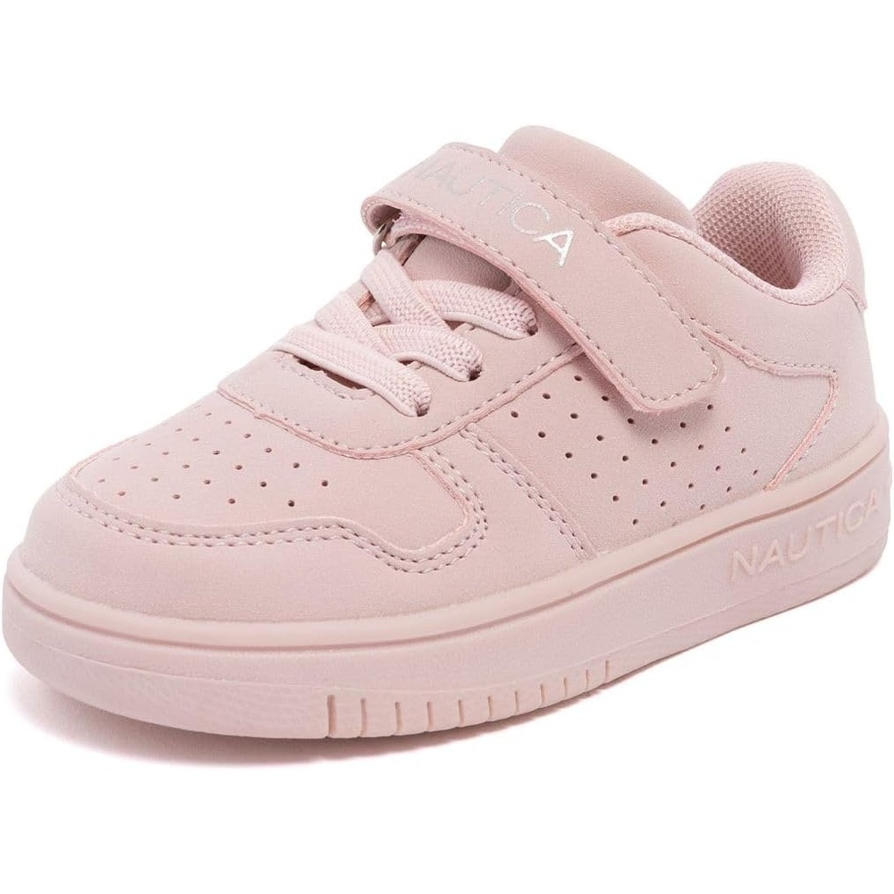 image:imageNautica Kids Girls Sneakers with Adjustable Strap and Bungee Straps Comfortable Casual Shoes ToddlerLittle KidBlushstafford