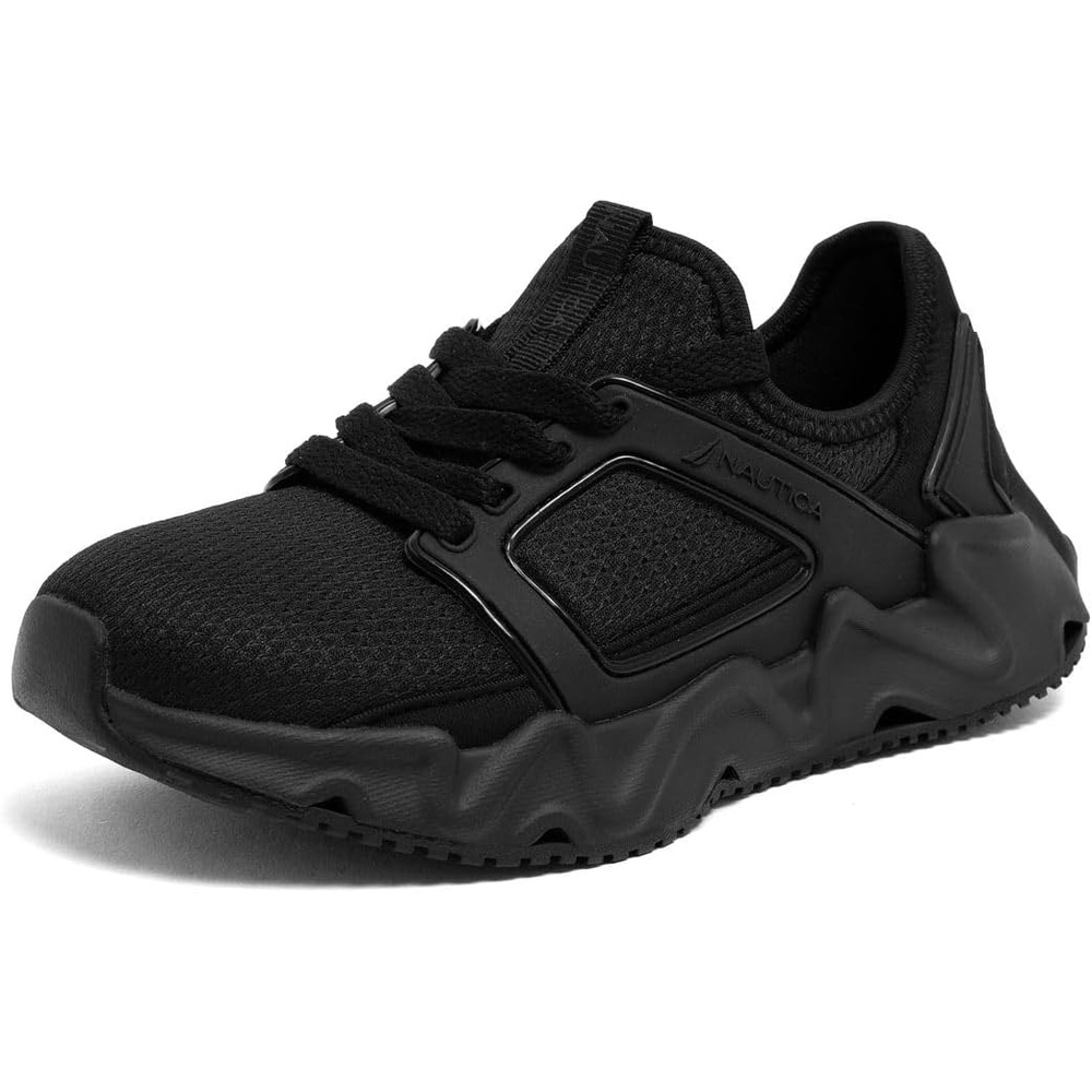 image:imageNautica Kids Running Sneakers  Comfortable Shoes for Boys and Girls  Sizes for Big amp Little Kids LaceUpBungee ManalapinBlack Monomazi