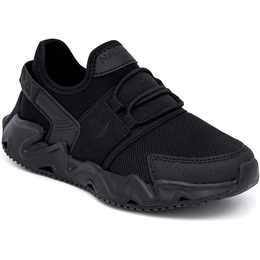 image:imageNautica Kids Running Sneakers  Comfortable Shoes for Boys and Girls  Sizes for Big amp Little Kids LaceUpBungee ManalapinBlack Monomikyle