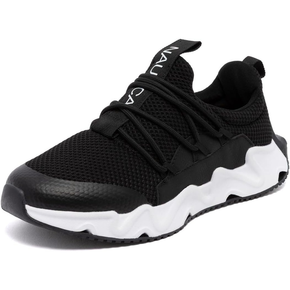 image:imageNautica Kids Running Sneakers  Comfortable Shoes for Boys and Girls  Sizes for Big amp Little Kids LaceUpBungee ManalapinBlackmimm