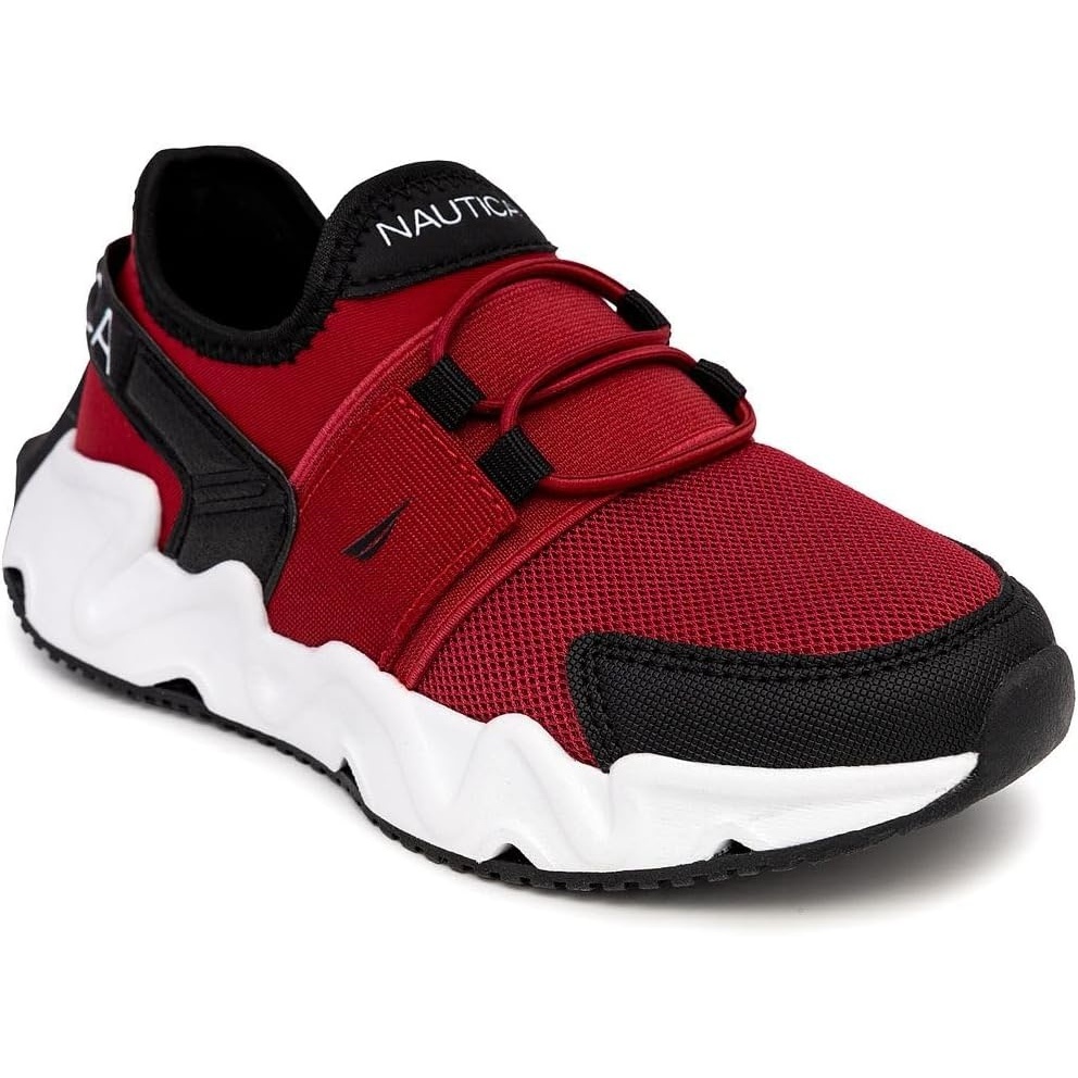 image:imageNautica Kids Running Sneakers  Comfortable Shoes for Boys and Girls  Sizes for Big amp Little Kids LaceUpBungee ManalapinRed Blackmikyle