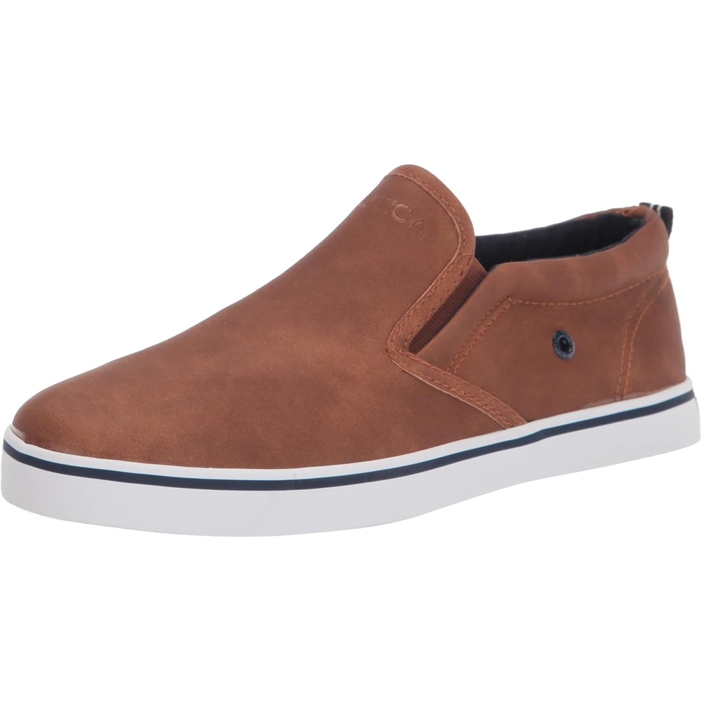 image:imageNautica Kids SlipOn Sneakers Casual LowTop Shoes for Boys and Girls Comfortable Athletic Style for School Play and Everyday Wear ToddlerLittle KidBig Kid SizesTan Smooth
