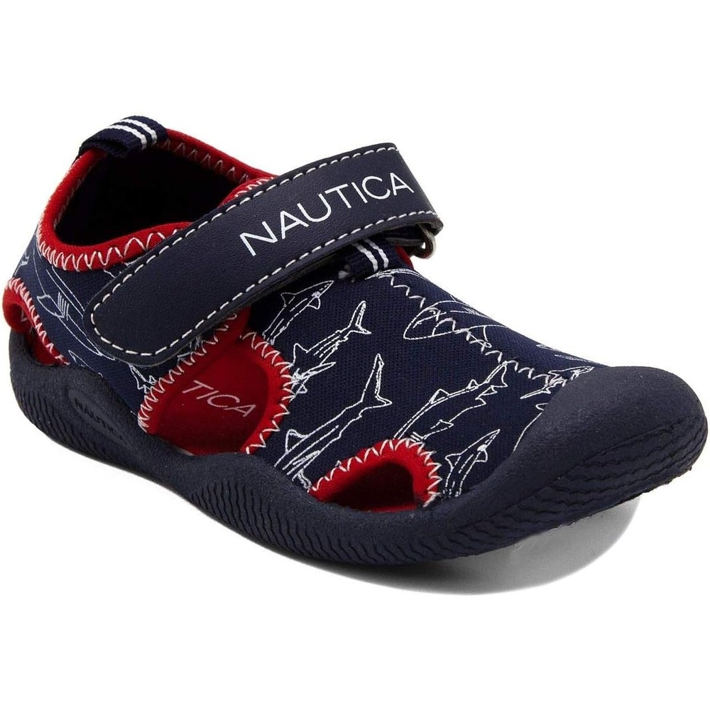image:imageNautica Kids Water Shoes for Boys Girls Toddler Quick Dry Swim Shoes Aqua Socks Beach Pool Closed Toe Barefoot Summer Watershoes for Toddlers Size 512Shark Print
