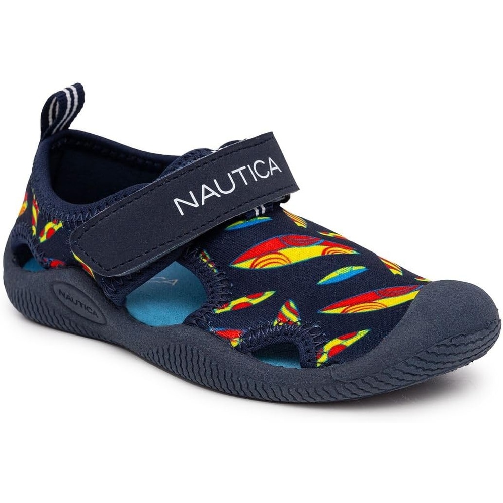 image:imageNautica Kids Water Shoes for Boys Girls Toddler Quick Dry Swim Shoes Aqua Socks Beach Pool Closed Toe Barefoot Summer Watershoes for Toddlers Size 512Navy Multi Surfs