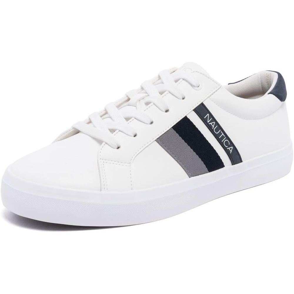 image:imageNautica Mens Casual Shoe Classic LaceUp Low Top Loafer Fashion Sneaker in Medium amp Wide Width SizesWhite Navy Grey