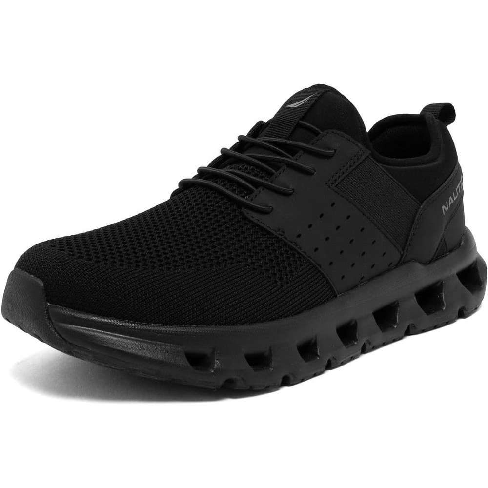 image:imageNautica Mens Running Sneakers Sport Fashion LaceUp Athletic Soft Shoes for Gym Tennis Men  Cushioned Breathable Lightweight amp ComfortableBlack Mono Zer