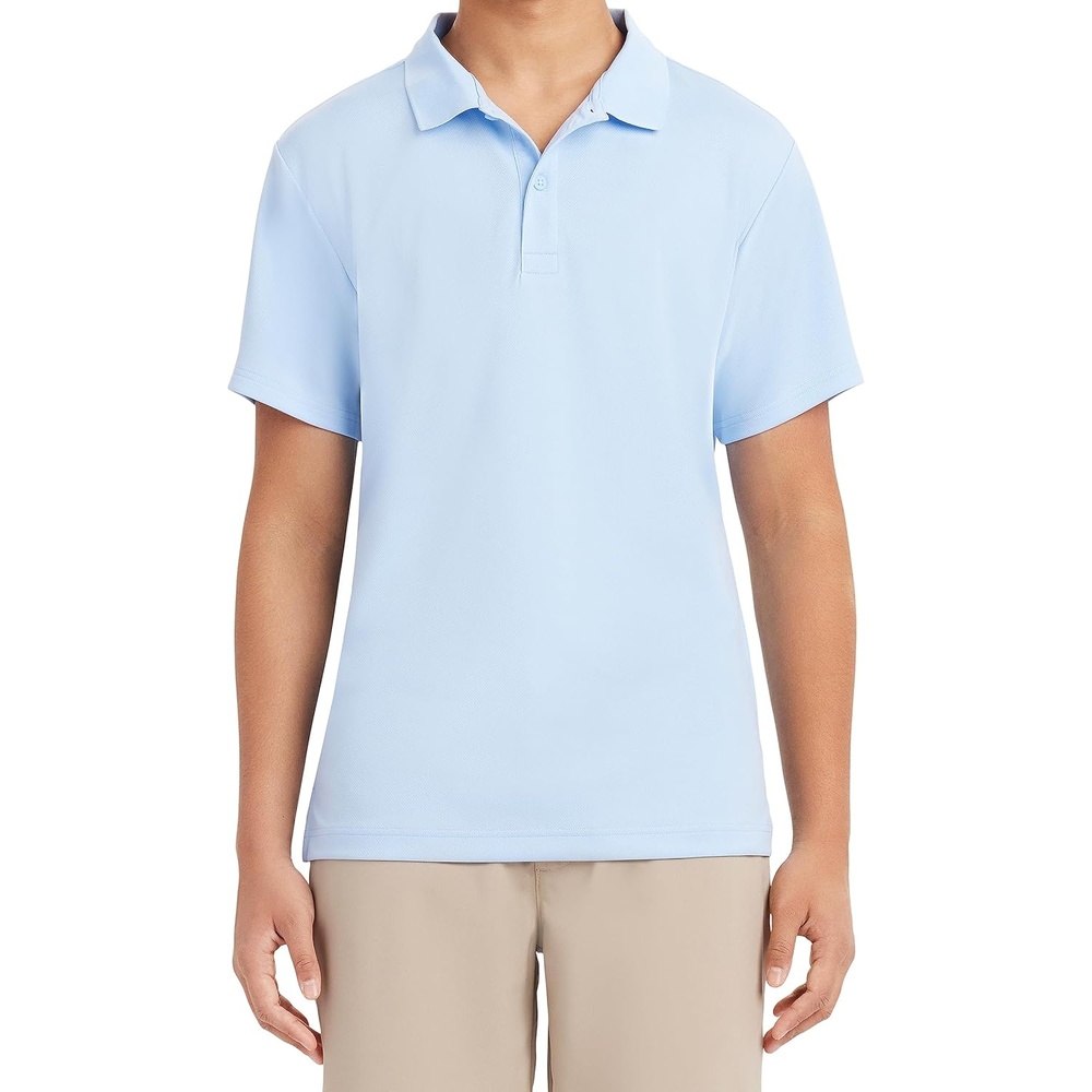 image:imageNautica Mens Uniform Short Sleeve Performance PoloLight Blue