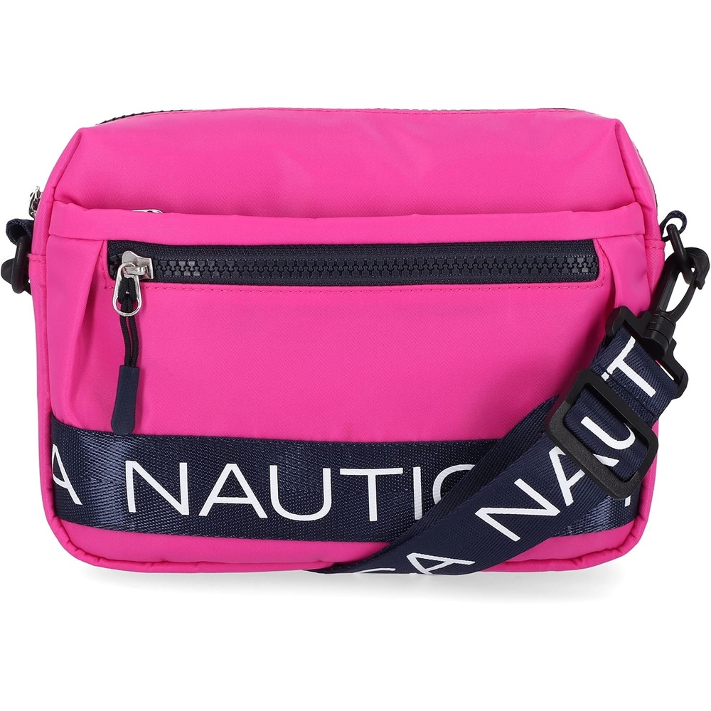 image:imageNautica Nylon Bean crossbodyBelt Bag adjustable shoulder strapHot Pink