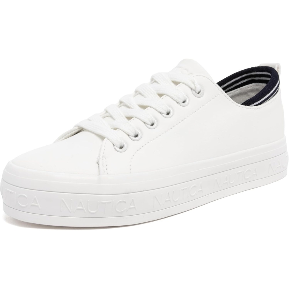 image:imageNautica Platform Sneakers for Womens Fashion Trendy Shoes White Casual Sneaker Thick Sole Everyday Walking ShoesWhite Navyaraneta