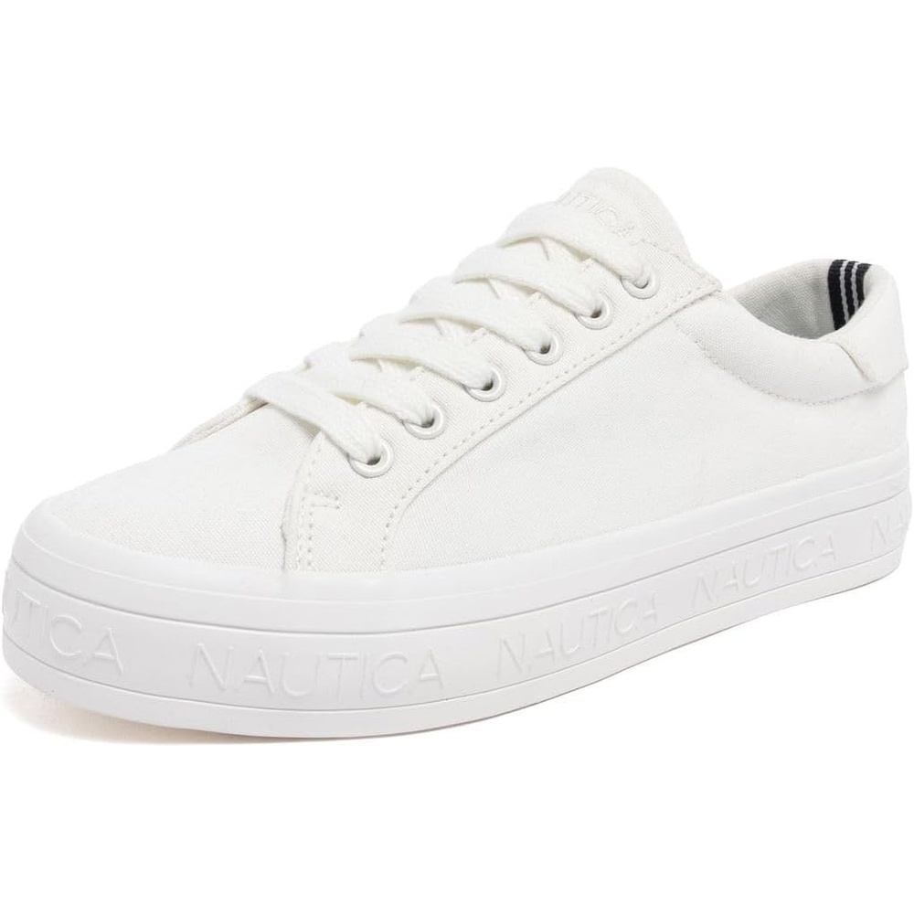 image:imageNautica Platform Sneakers for Womens Fashion Trendy Shoes White Casual Sneaker Thick Sole Everyday Walking ShoesWhite Sky