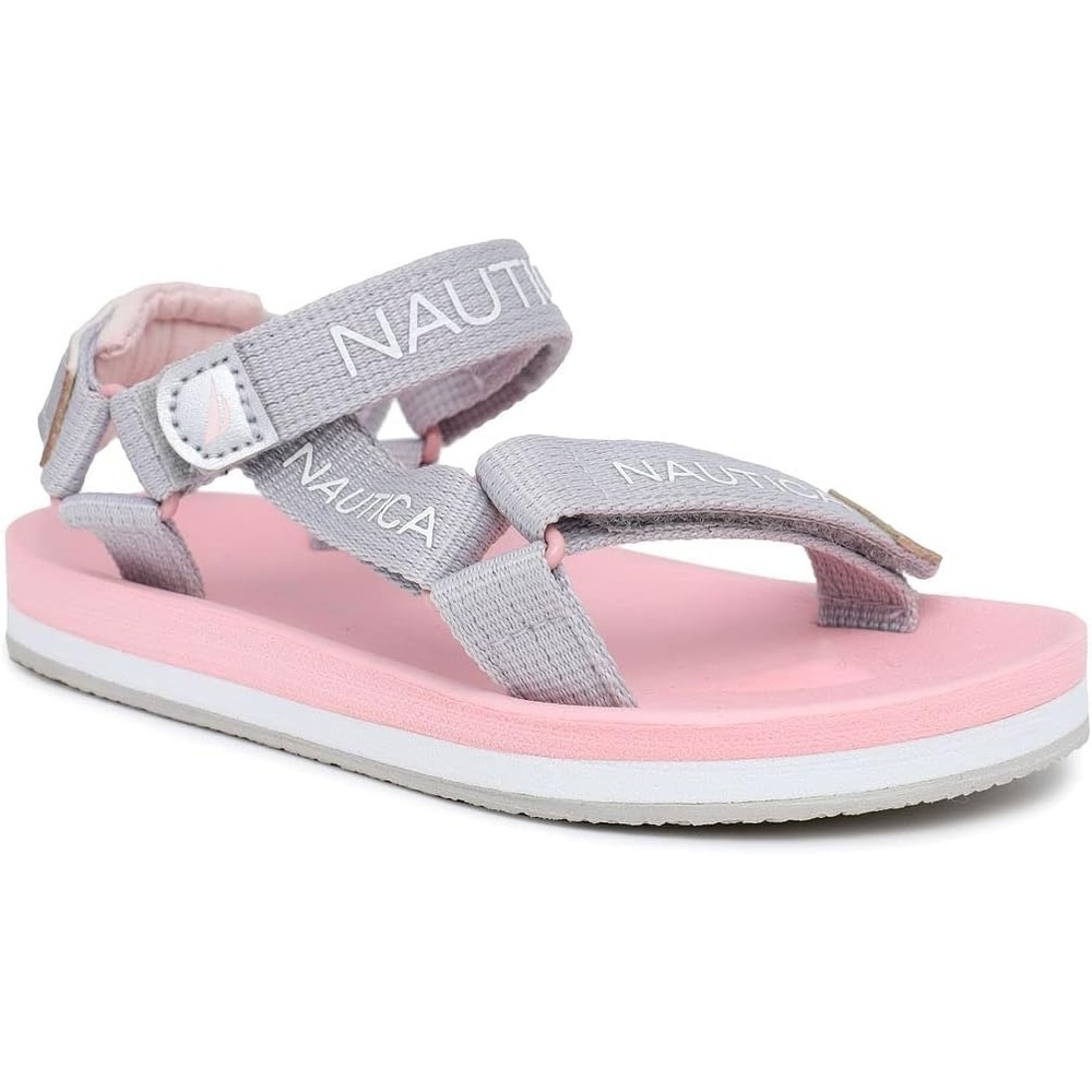 image:imageNautica Toddler Boys Sport Sandals Lightweight Athletic OpenToe Summer Shoes with Dual Adjustable Hook and Loop Straps for Outdoor Play Beach and WaterGrey Iridescent