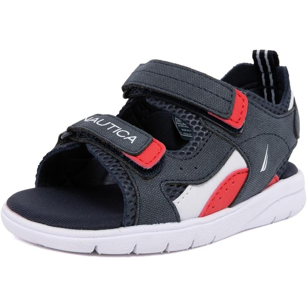 image:imageNautica Toddler Boys Sport Sandals Lightweight Athletic OpenToe Summer Shoes with Dual Adjustable Hook and Loop Straps for Outdoor Play Beach and WaterNavyjimmy
