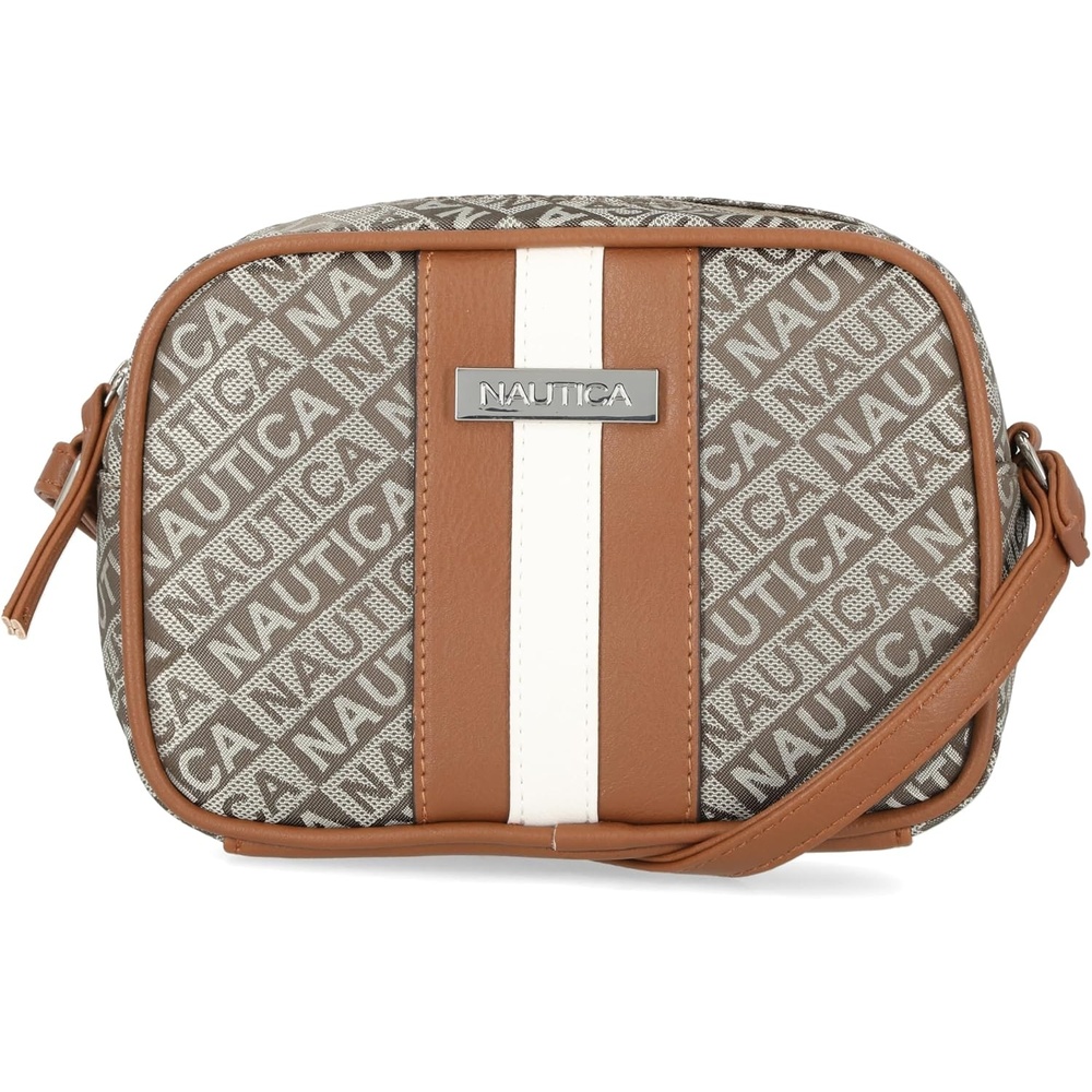 image:imageNautica Womens Candid Camera Adjustable Crossbody BagKhaki Lakeside Jacquard