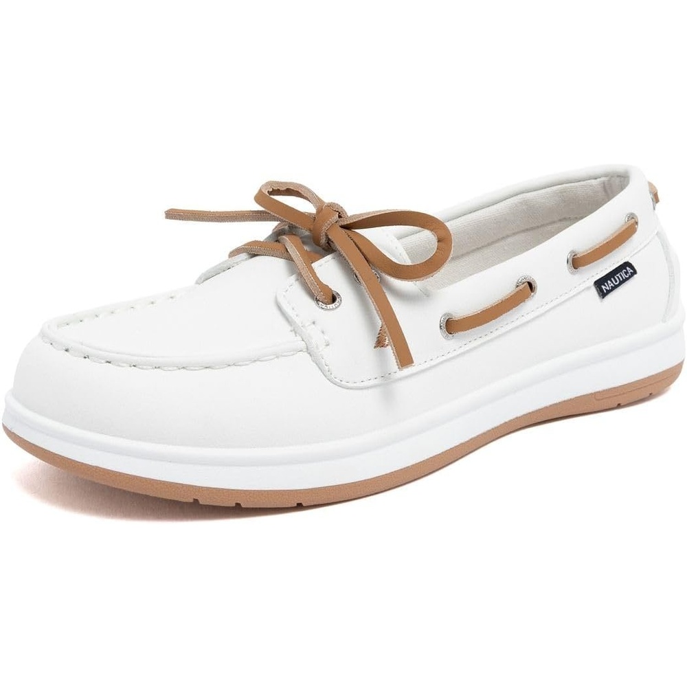 image:imageNautica Womens Casual Boat Shoes MocToe Loafers with Cushioned Insole Deck Fashion SneakerWhite