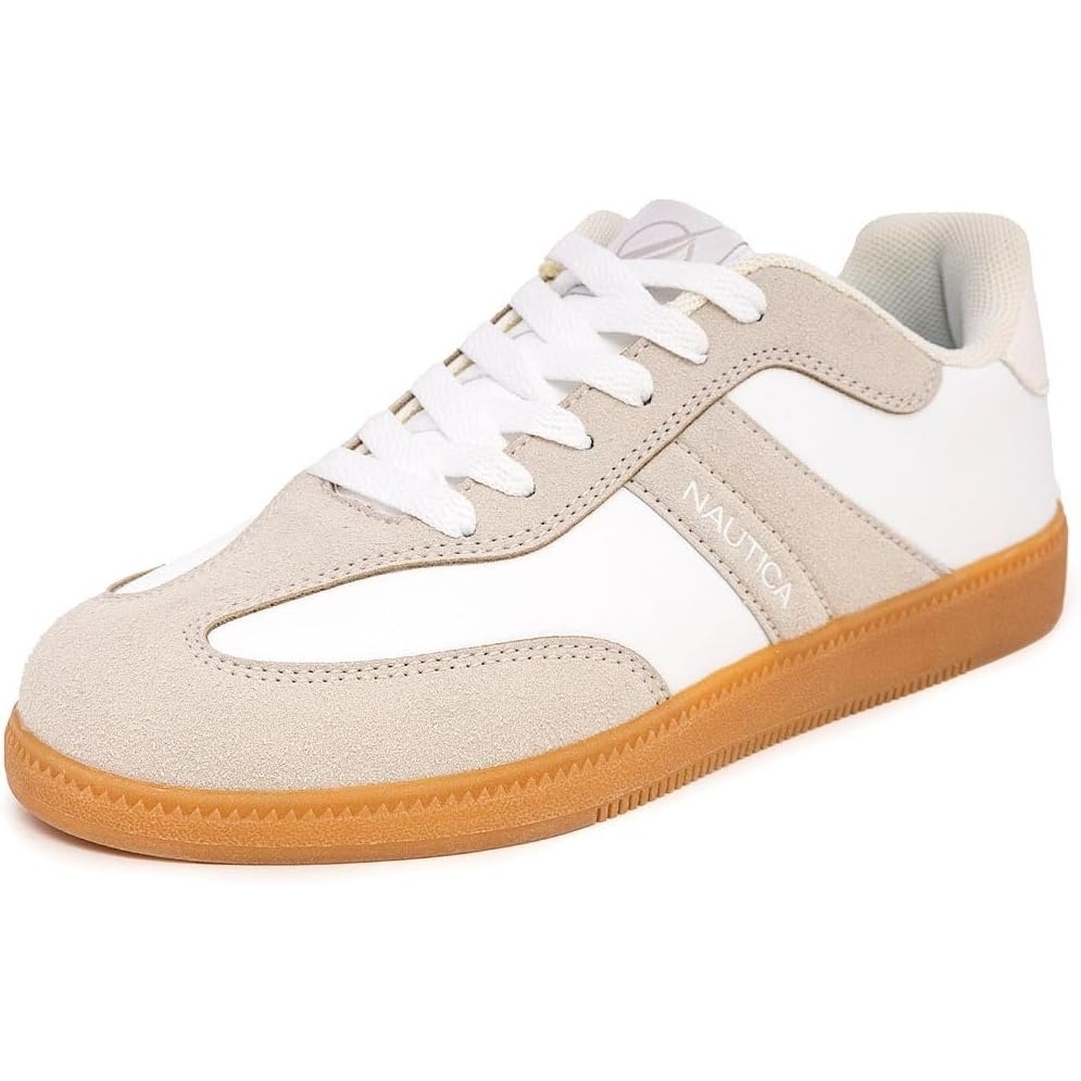 image:imageNautica Womens Fashion Sneaker Classic Casual Shoe with Soft Cushion Comfort and Durable Gum Bottom Outsole KeotaWhite Taupekeota