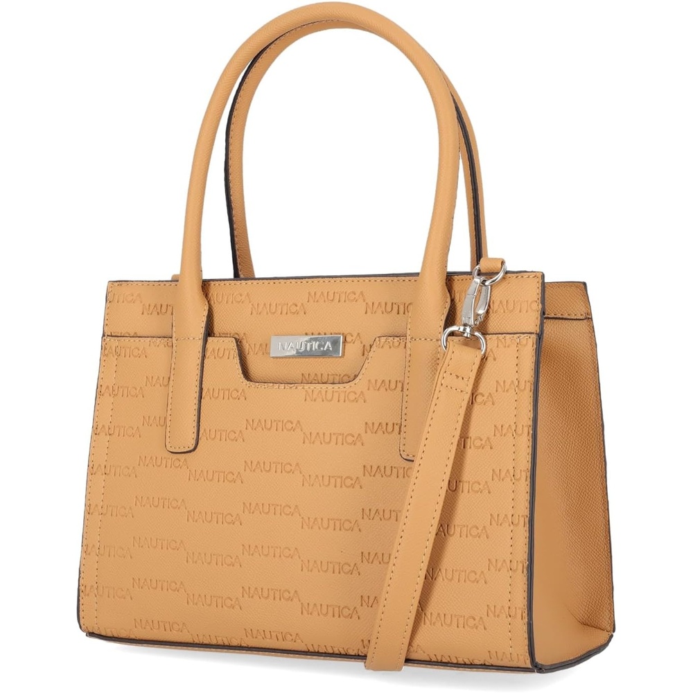 image:imageNautica Womens Sandy Jr Top Handel Satchel with Removable Crossbody StrapCamel
