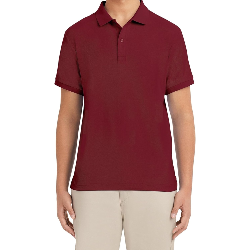 image:imageNautica Young Mens Uniform Short Sleeve Stretch Pique PoloBurgundy