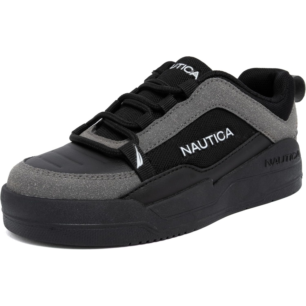 image:imageNautica Youth Athletic Sneakers Comfortable LaceUp Tennis Shoes for Boys and Girls Durable Casual Sport Footwear for School Gym and Daily WearBlack Greyhightide