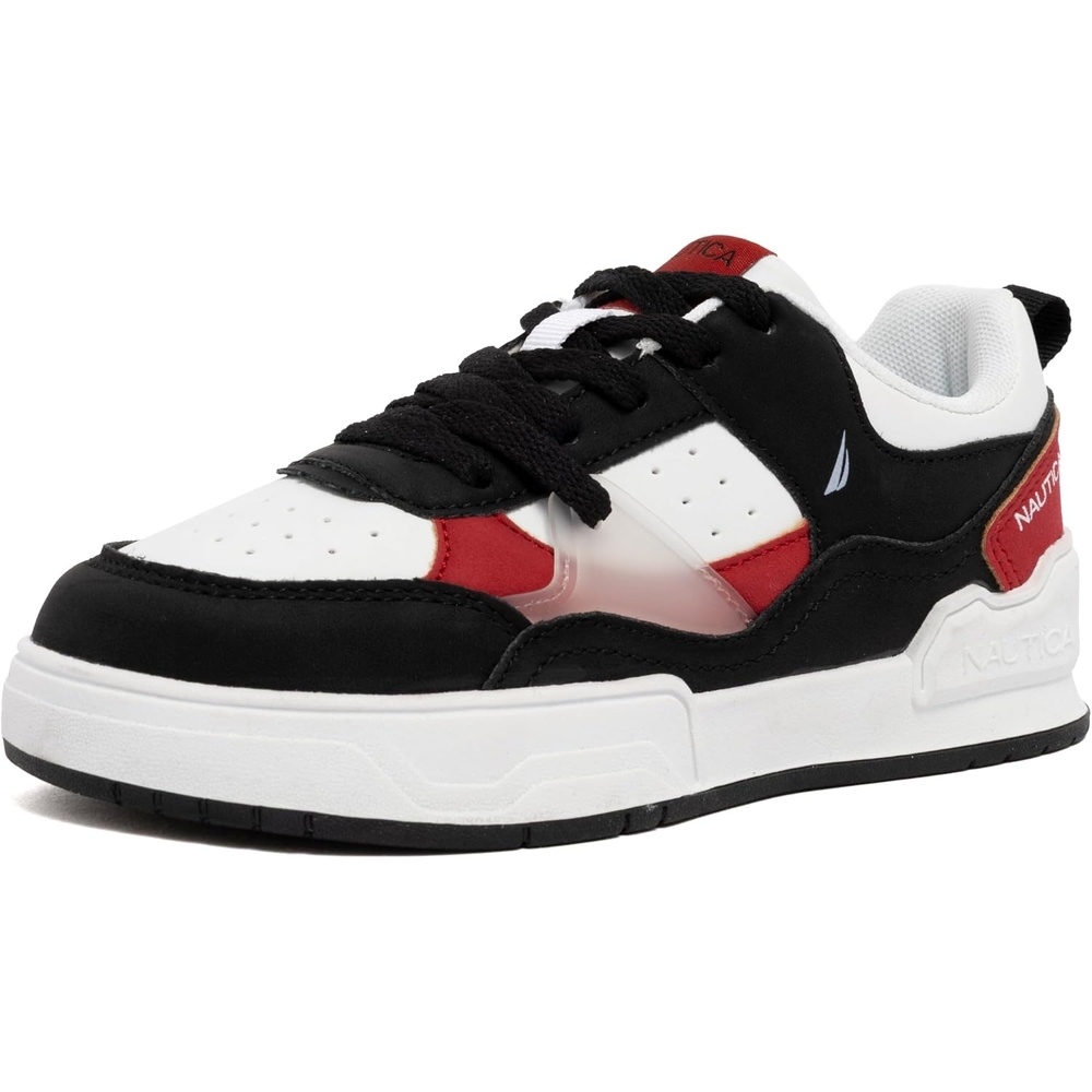 image:imageNautica Youth Athletic Sneakers Comfortable LaceUp Tennis Shoes for Boys and Girls Durable Casual Sport Footwear for School Gym and Daily WearBlack Redlighthouse
