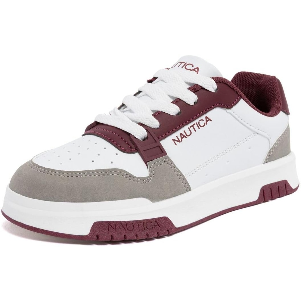 image:imageNautica Youth Athletic Sneakers Comfortable LaceUp Tennis Shoes for Boys and Girls Durable Casual Sport Footwear for School Gym and Daily WearBurgundy Greygavie