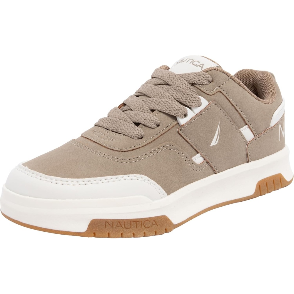image:imageNautica Youth Athletic Sneakers Comfortable LaceUp Tennis Shoes for Boys and Girls Durable Casual Sport Footwear for School Gym and Daily WearMushroom Bone