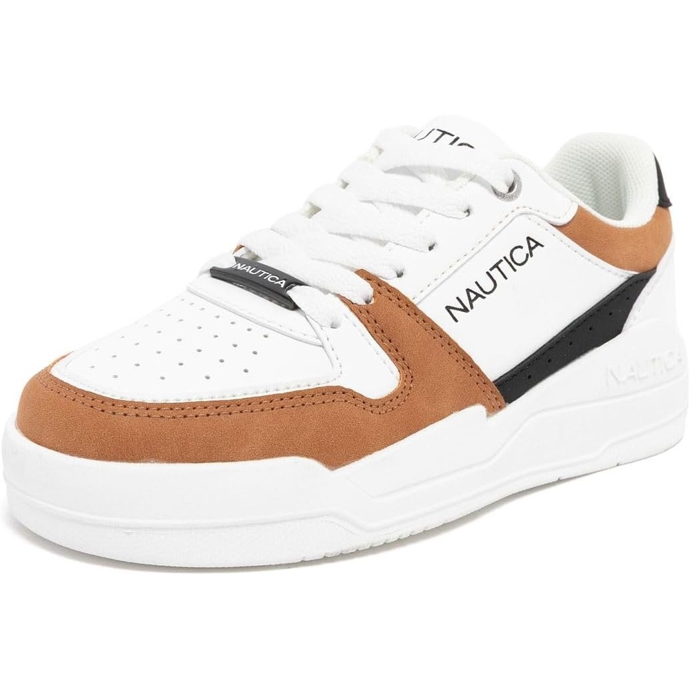 image:imageNautica Youth Athletic Sneakers Comfortable LaceUp Tennis Shoes for Boys and Girls Durable Casual Sport Footwear for School Gym and Daily WearWhite Tan Blackharrold